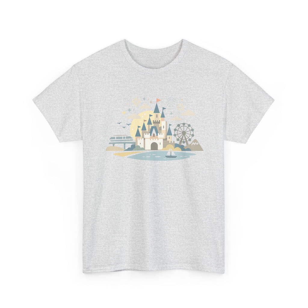 Castle Theme T-Shirt — Whimsical Parkscape Graphic Tee