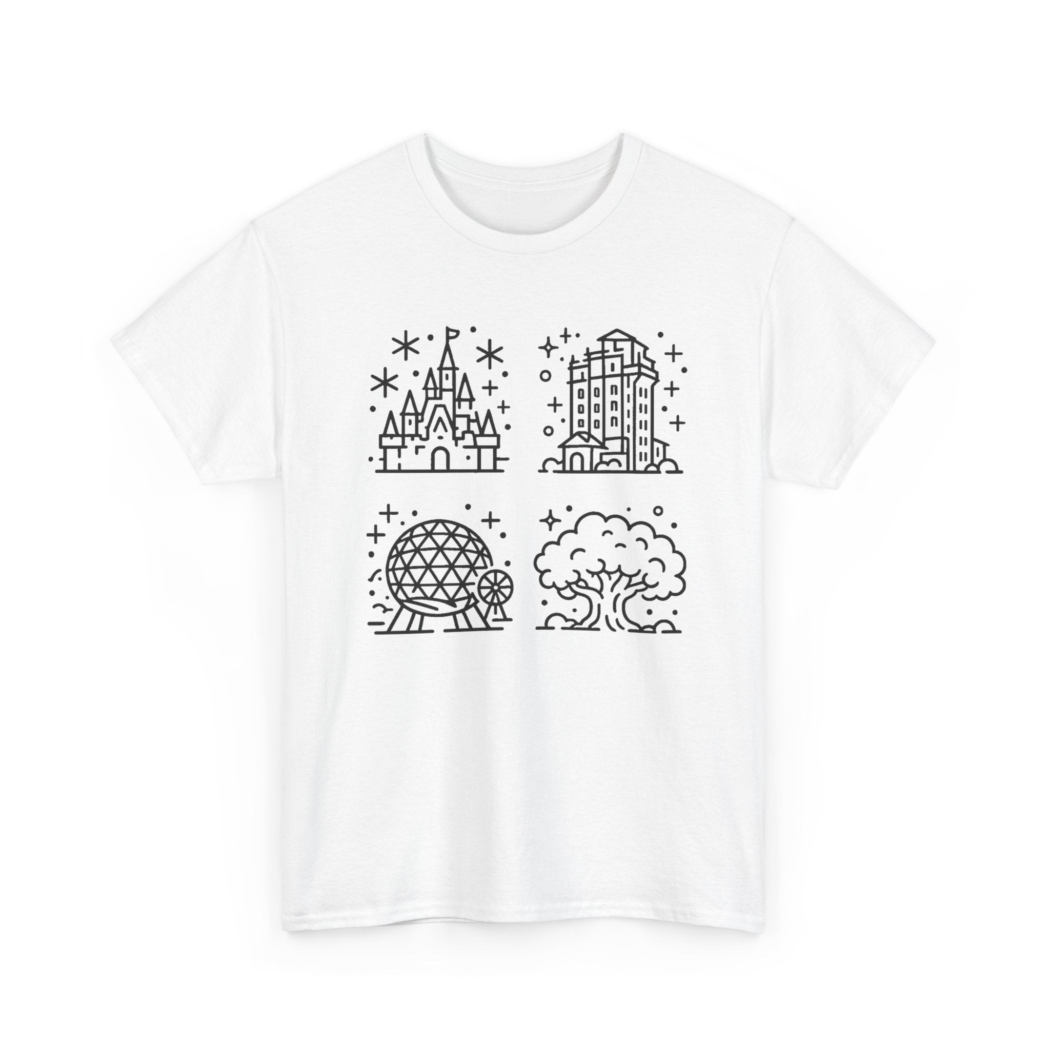 All Four Theme Parks T-Shirt — Park Icons Graphic Tee
