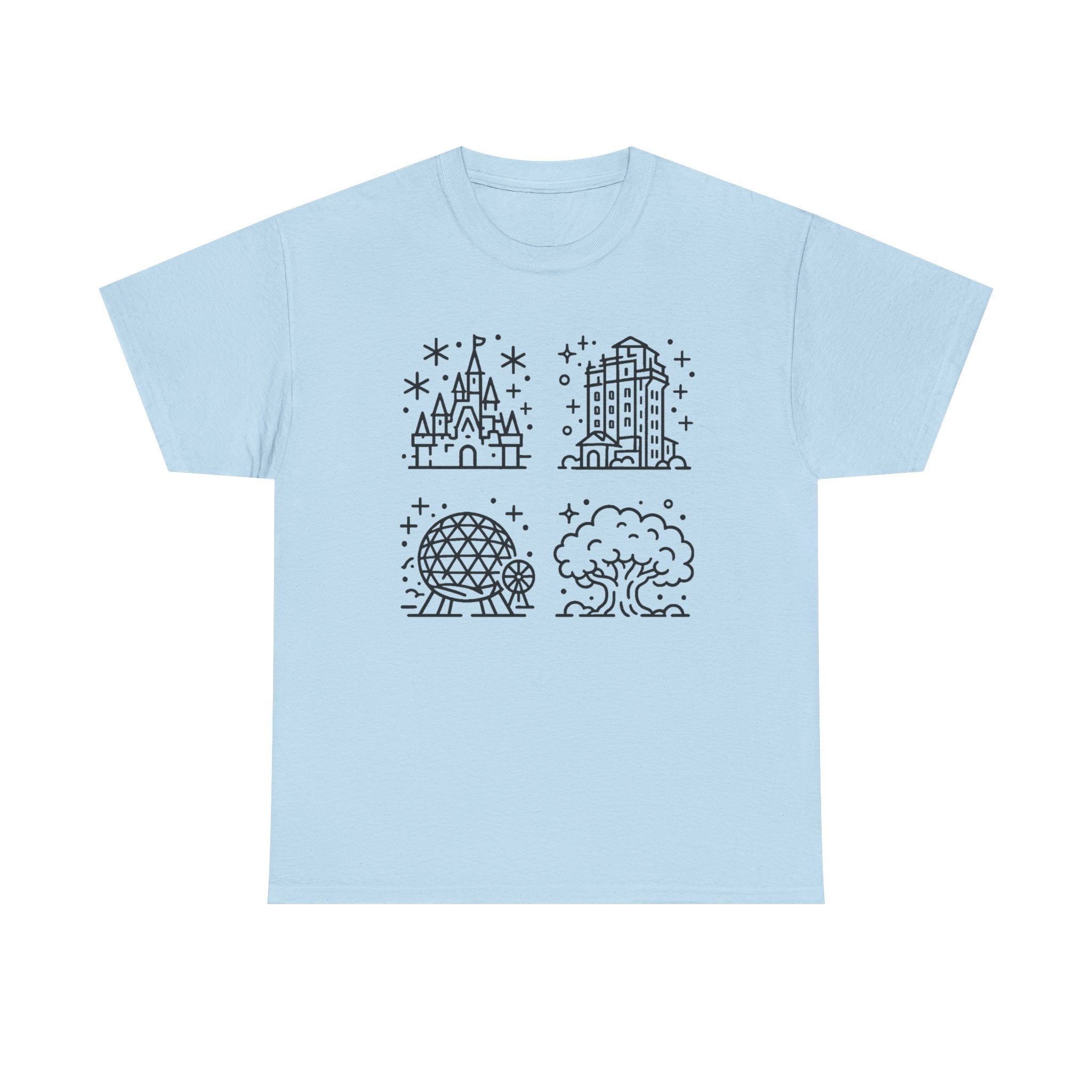 All Four Theme Parks T-Shirt — Park Icons Graphic Tee