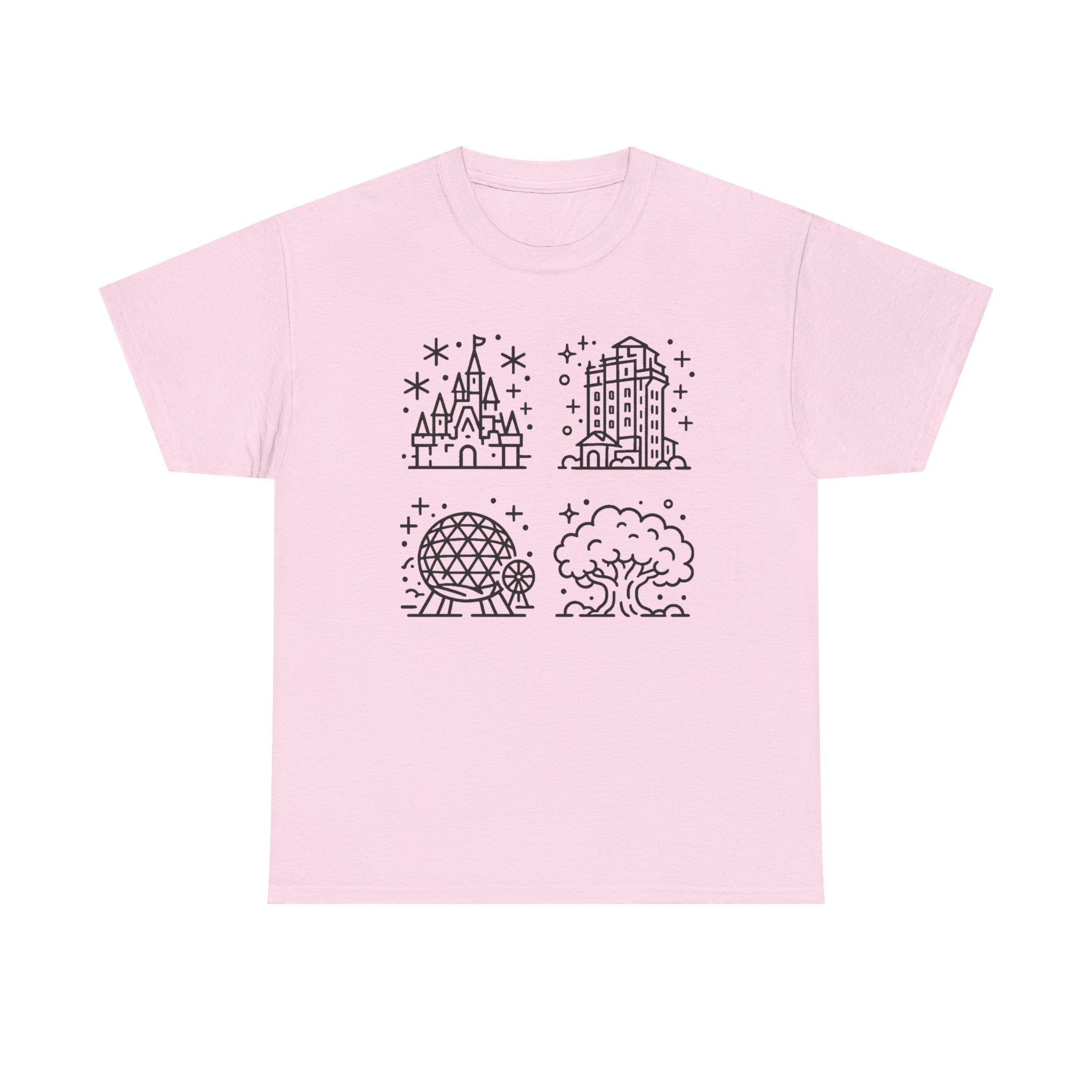 All Four Theme Parks T-Shirt — Park Icons Graphic Tee