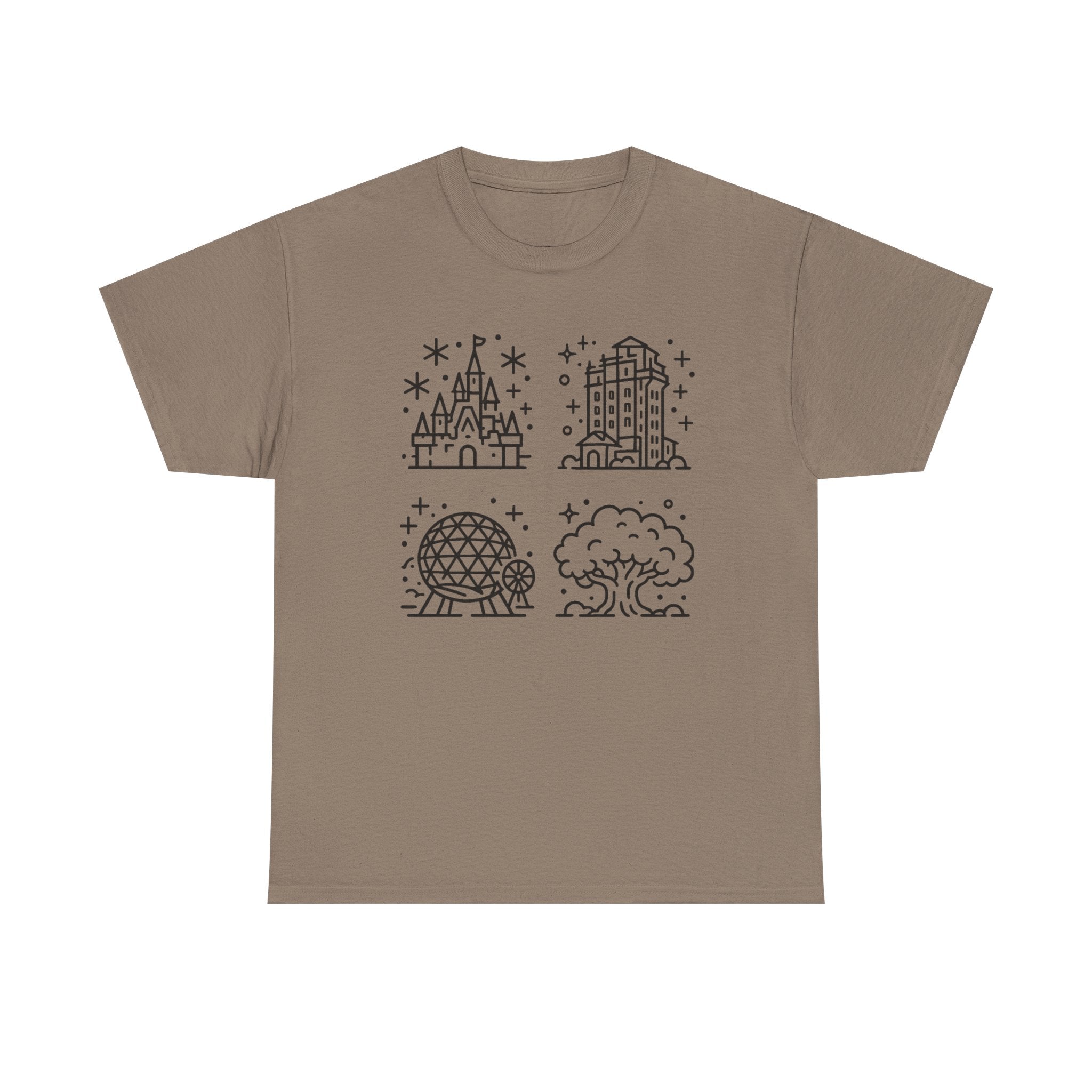All Four Theme Parks T-Shirt — Park Icons Graphic Tee