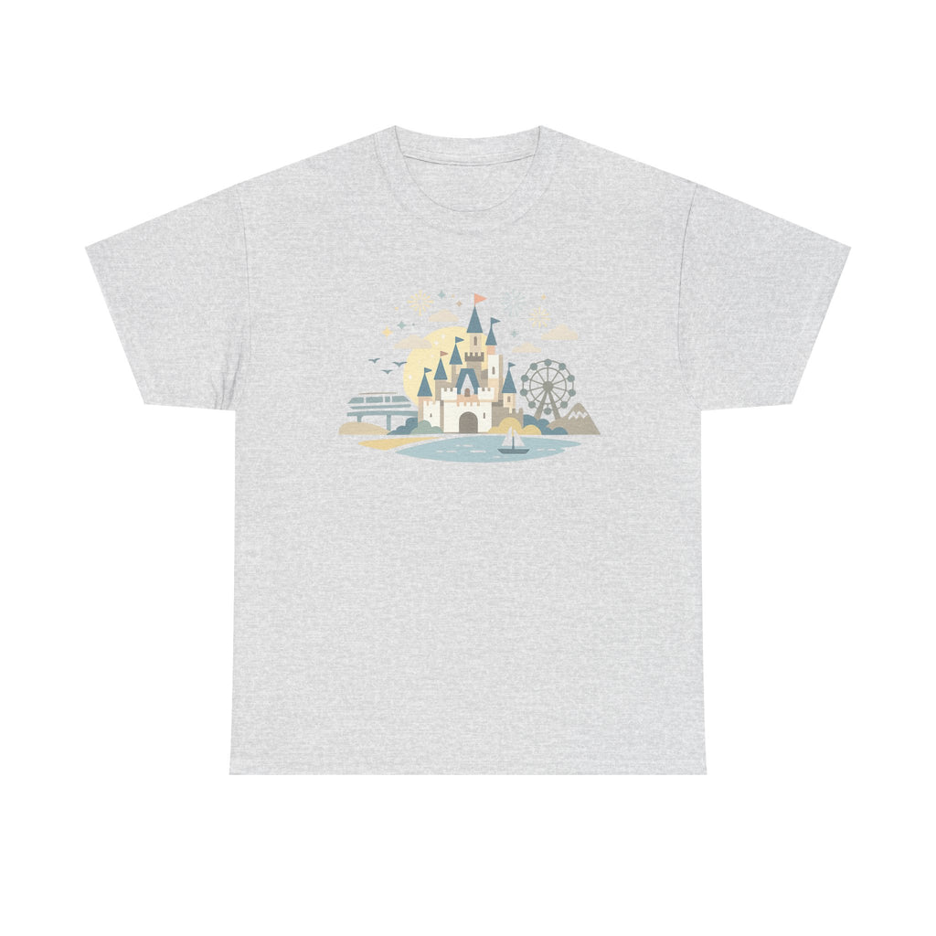 Castle Theme T-Shirt — Whimsical Parkscape Graphic Tee