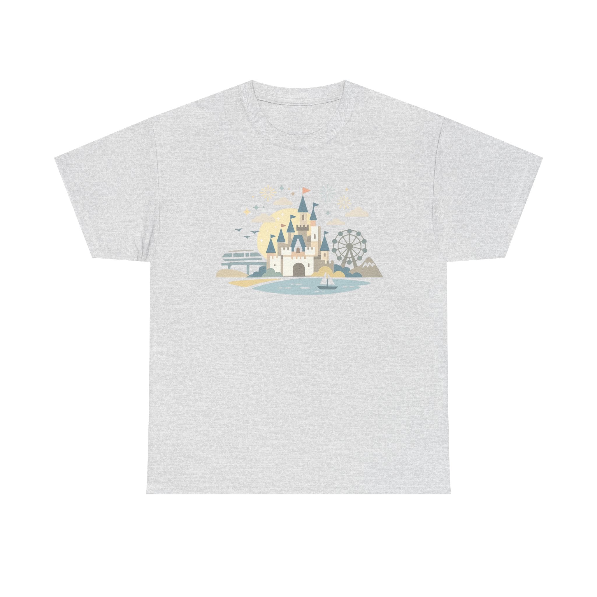 Castle Theme T-Shirt — Whimsical Parkscape Graphic Tee