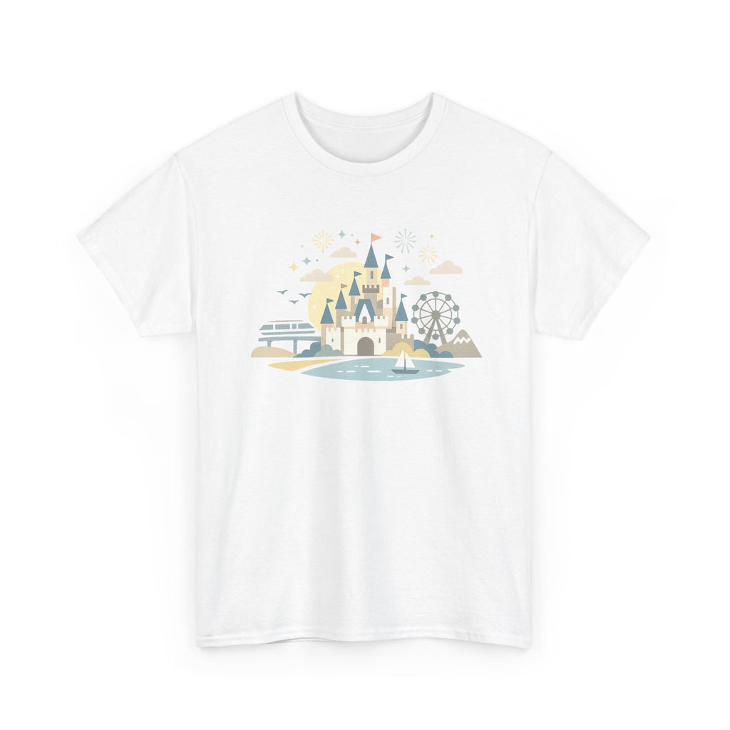 Castle Theme T-Shirt — Whimsical Parkscape Graphic Tee