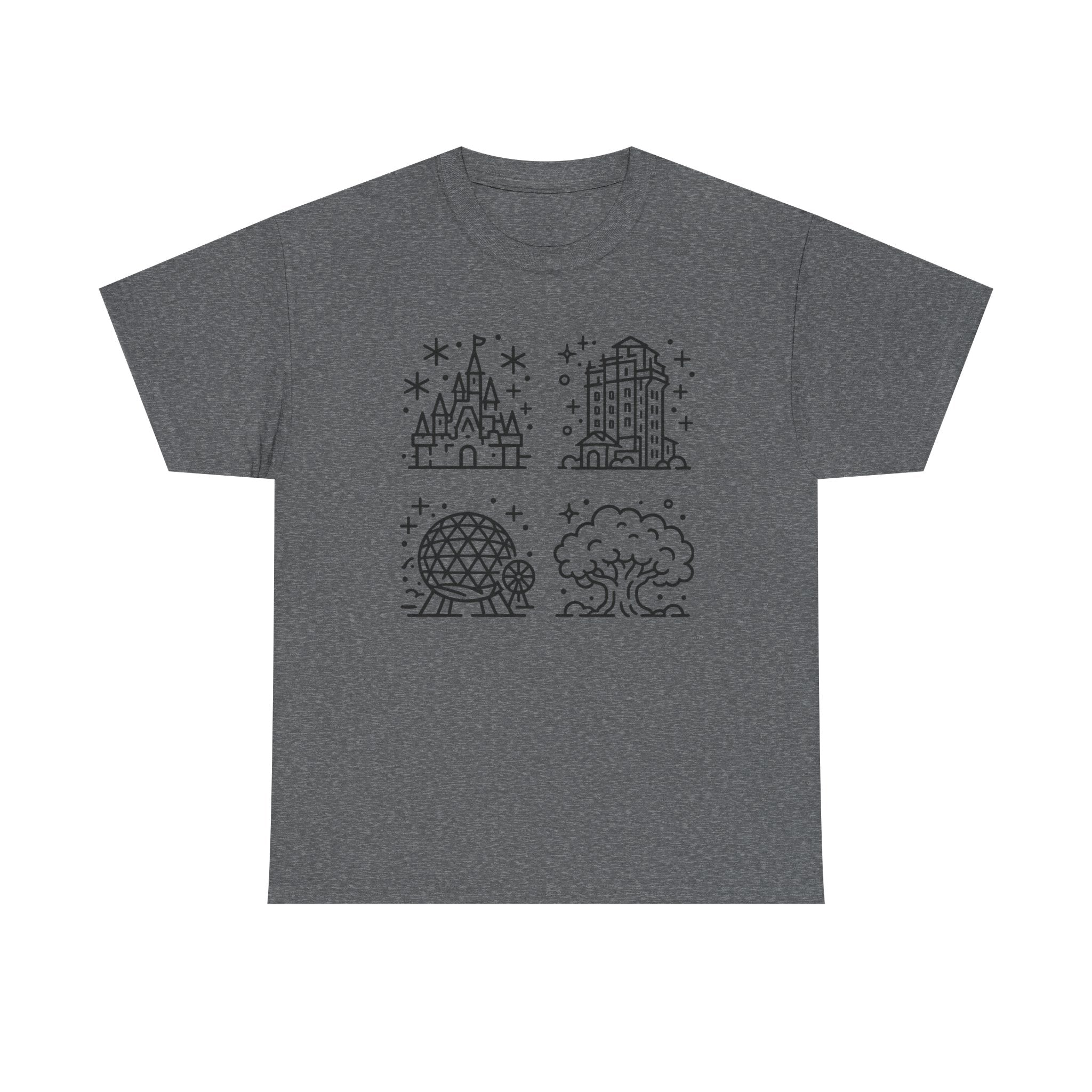 All Four Theme Parks T-Shirt — Park Icons Graphic Tee