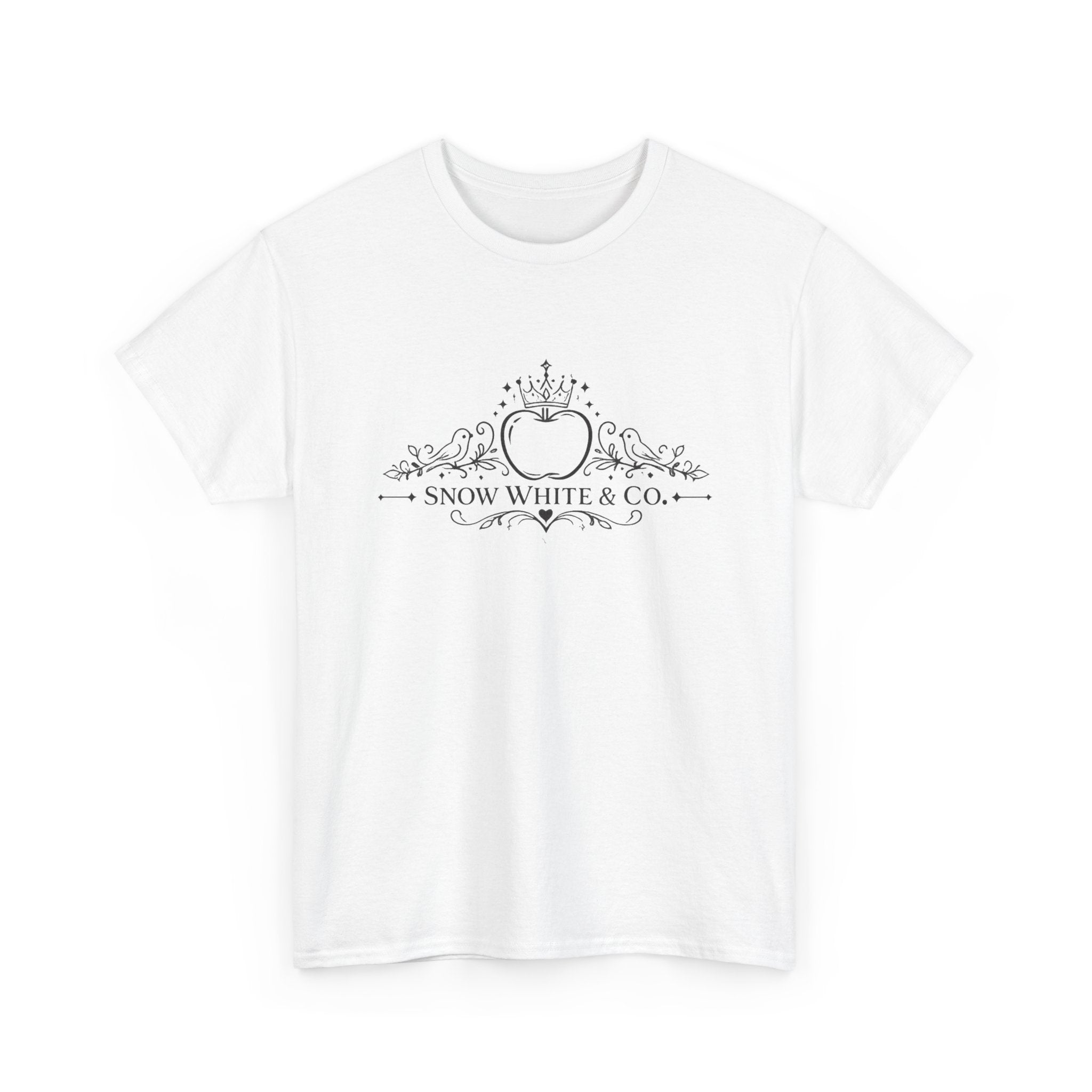 Snow White & Co. Vintage Logo Tee — Elegant Fairy Tale Graphic T-Shirt