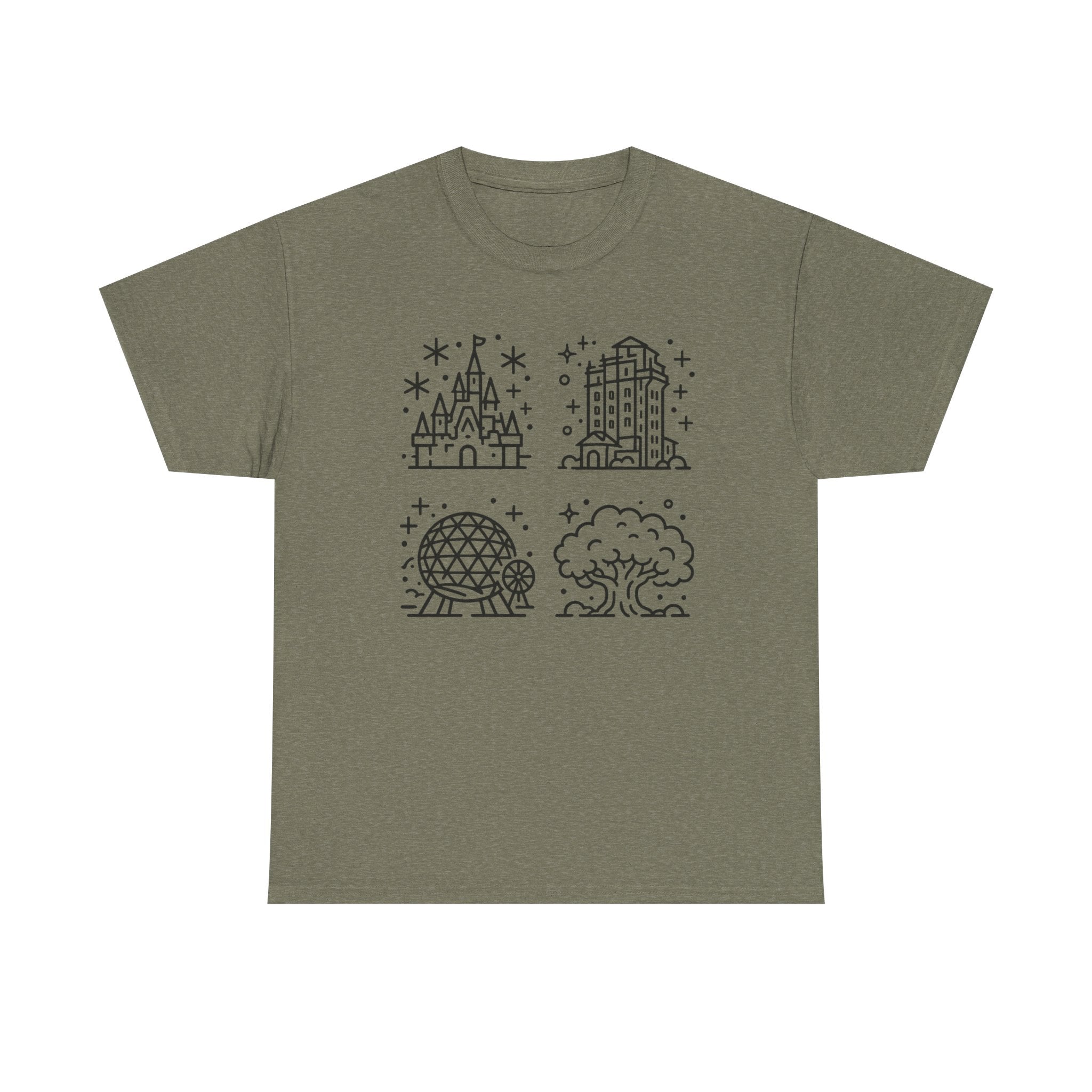 All Four Theme Parks T-Shirt — Park Icons Graphic Tee