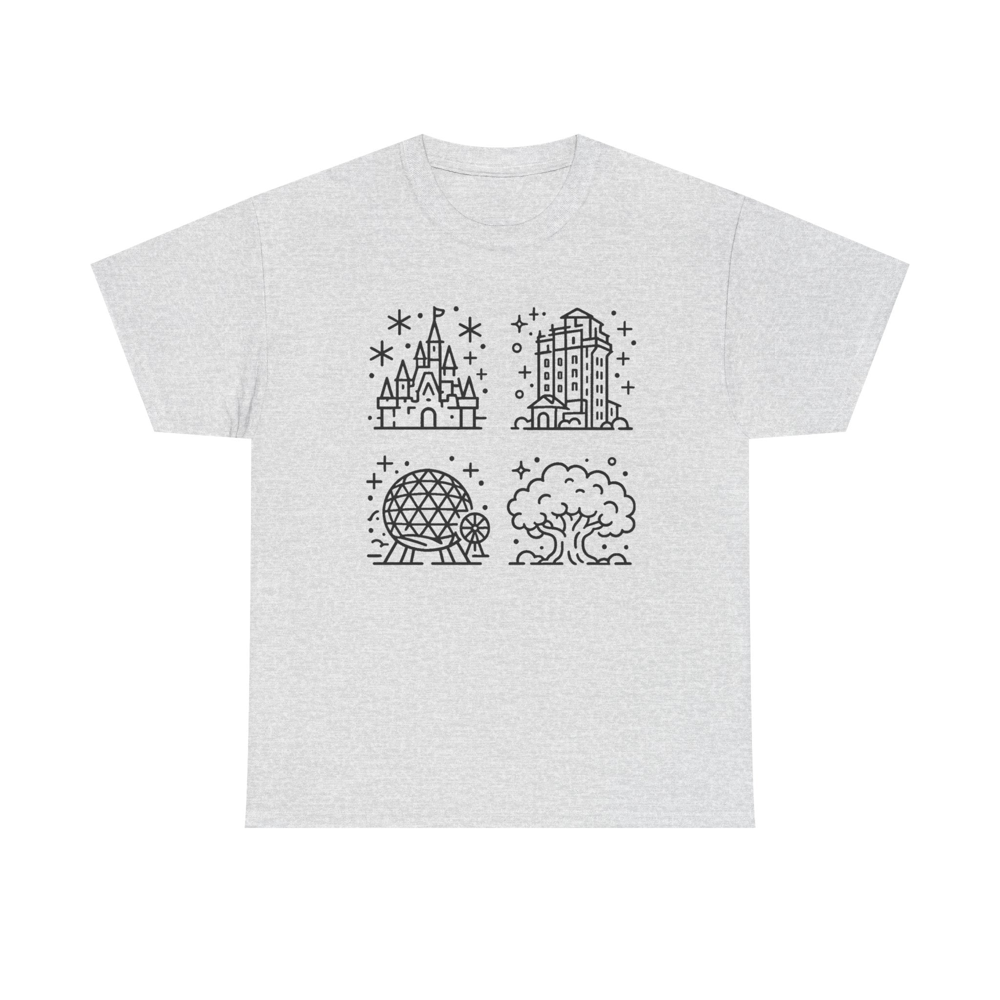 All Four Theme Parks T-Shirt — Park Icons Graphic Tee