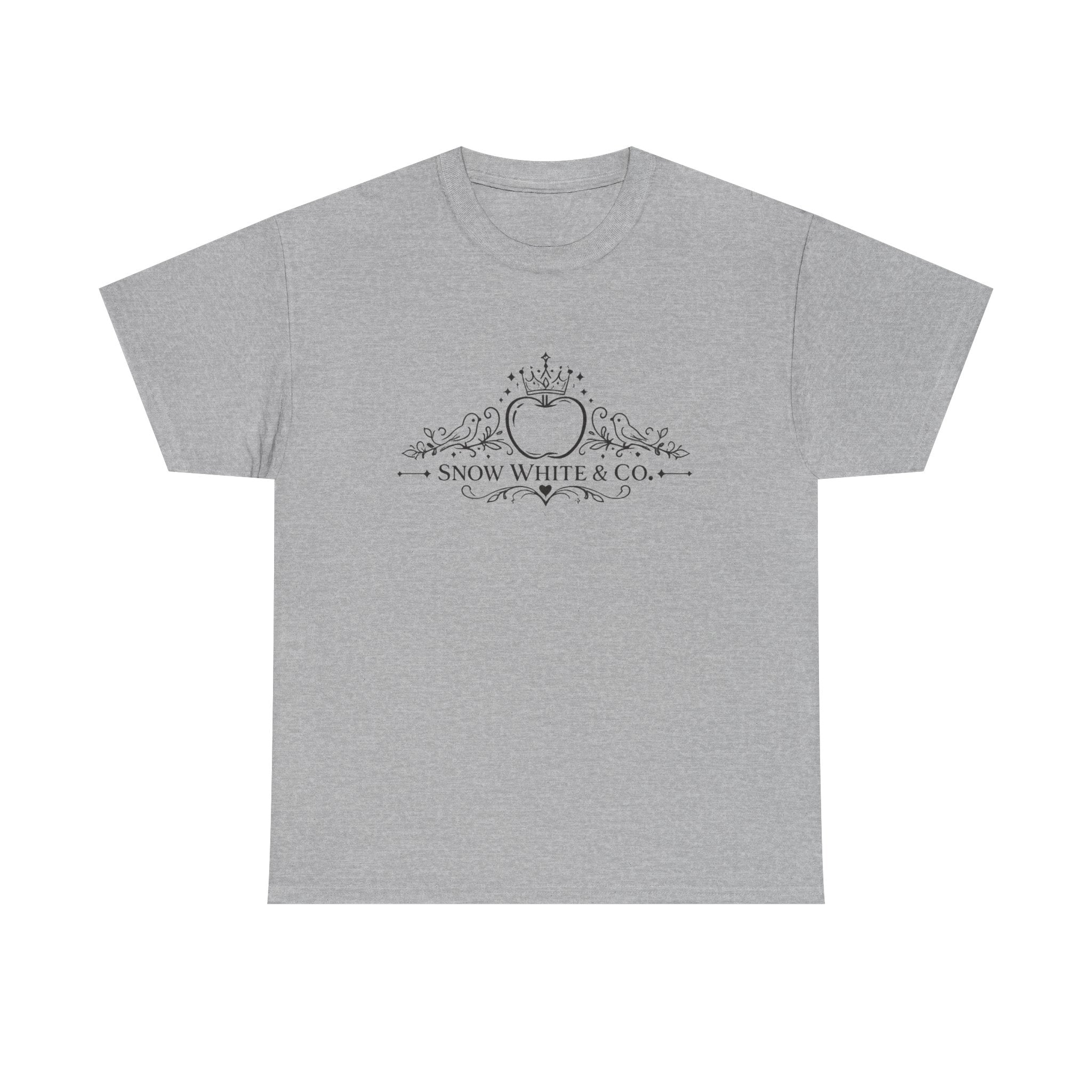 Snow White & Co. Vintage Logo Tee — Elegant Fairy Tale Graphic T-Shirt