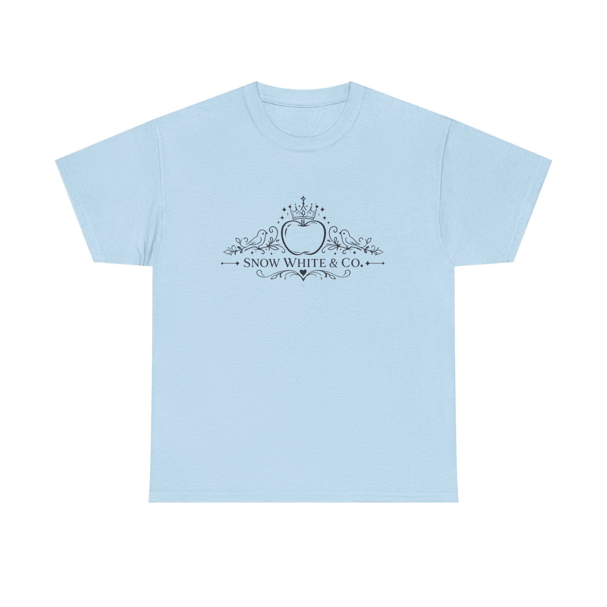 Snow White & Co. Vintage Logo Tee — Elegant Fairy Tale Graphic T-Shirt