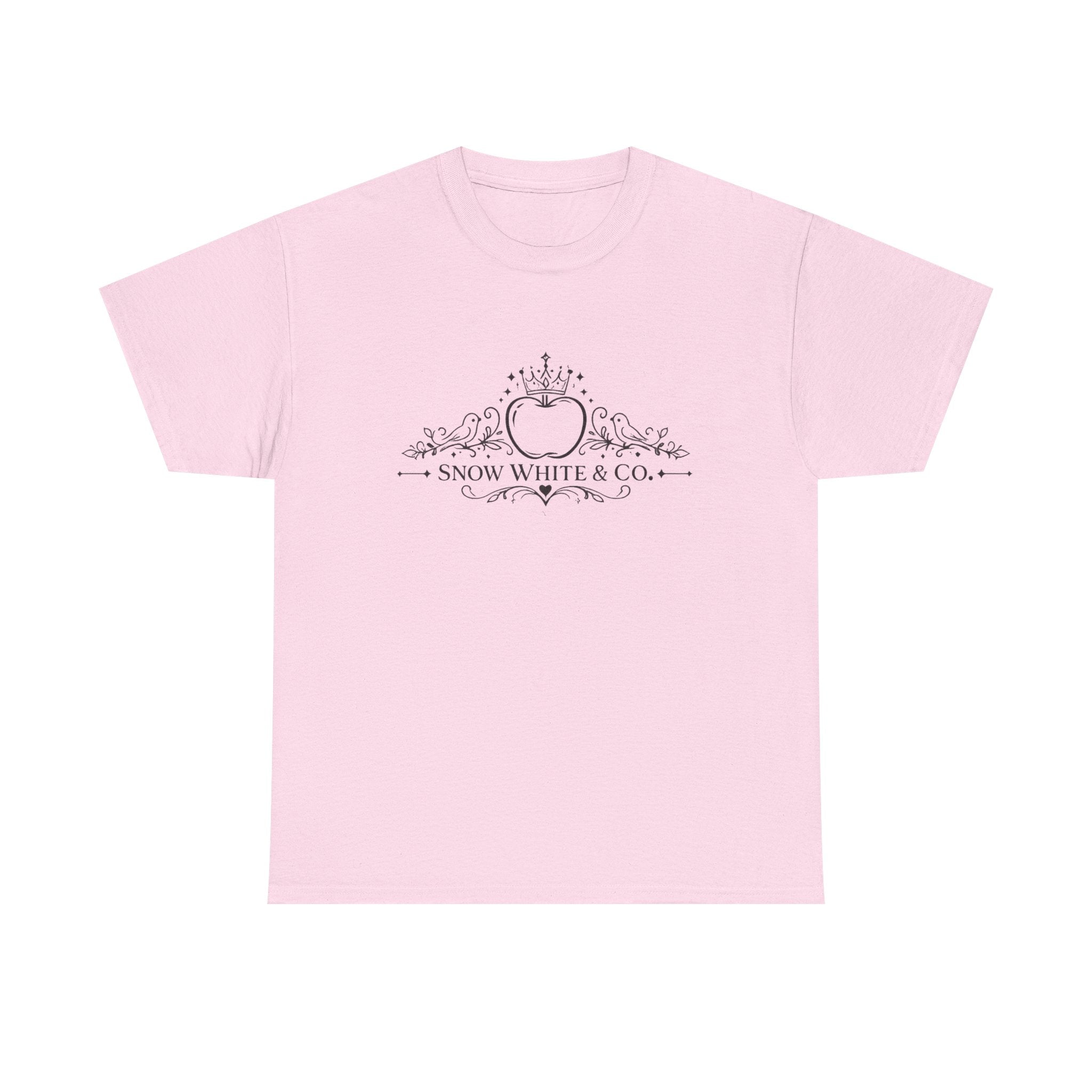 Snow White & Co. Vintage Logo Tee — Elegant Fairy Tale Graphic T-Shirt