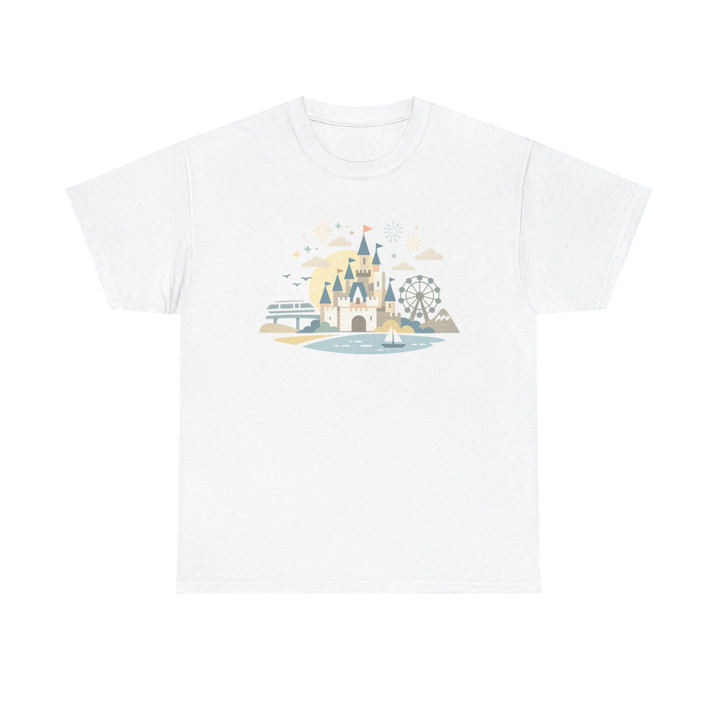 Castle Theme T-Shirt — Whimsical Parkscape Graphic Tee