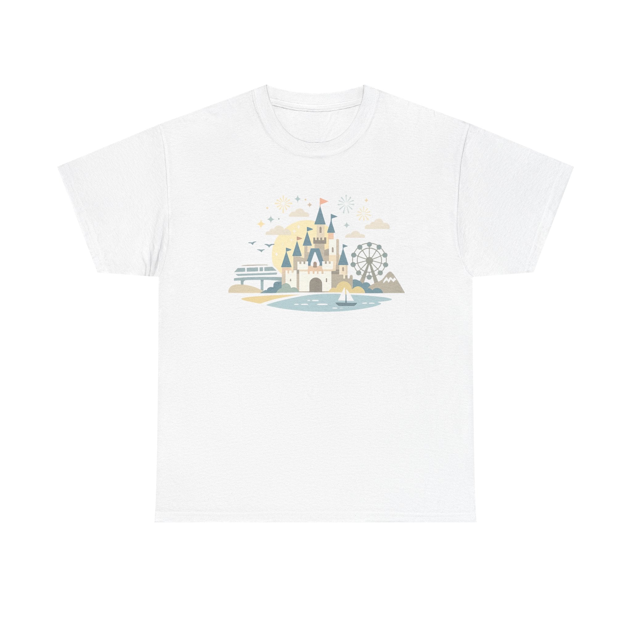 Castle Theme T-Shirt — Whimsical Parkscape Graphic Tee
