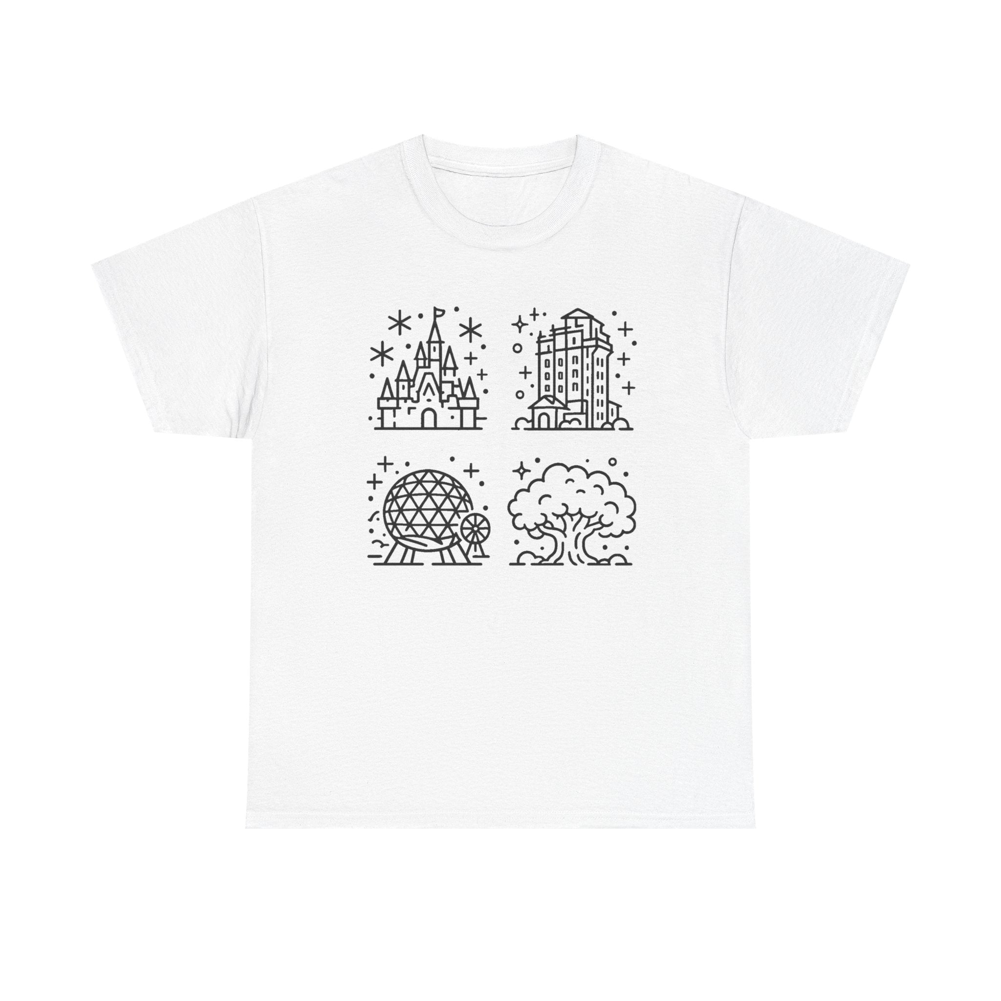 All Four Theme Parks T-Shirt — Park Icons Graphic Tee